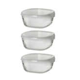 【HARIO】方形玻璃保鮮盒3件組 清透藍/鮭魚粉/透明色(KST-3008-TW/TAQB/TSP)