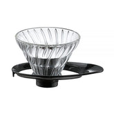 【HARIO】V60玻璃濾杯 旋風黑