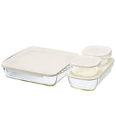 【HARIO】 耐熱玻璃料理盒 4件組(HKOZ-5004-OW)