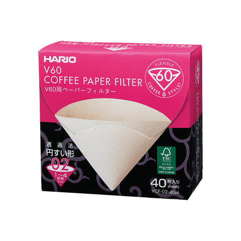 【HARIO】V60 01濾紙 02濾紙 03濾紙 (40入/100入) 日本製 錐形濾紙 咖啡濾紙