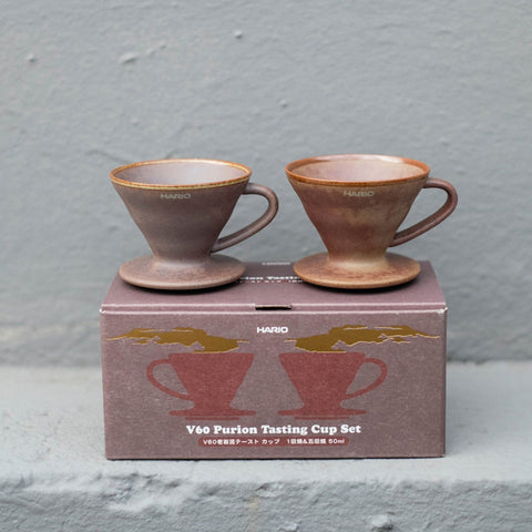 【HARIO】V60 老岩泥品飲杯套組 50ml×2入 咖啡試飲/杯測專用(CUP-TAU-BRS)