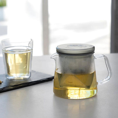 【HARIO】V型急須便利茶壺 450ml 透明 透黑 耐熱玻璃 茶壺 濾茶壺 TPV-45-T TPV-45-TB