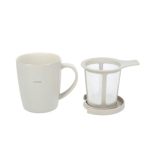 【HARIO】茶&咖啡兩用陶瓷塗層保溫杯 300ml 米灰 海軍藍 櫻花粉 TCM-300