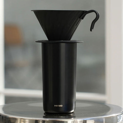 【HARIO】真空雙層保溫隨行杯 350ml 陶瓷塗層 可搭V60濾杯 白黑 CTF-350-W CTF-350-B