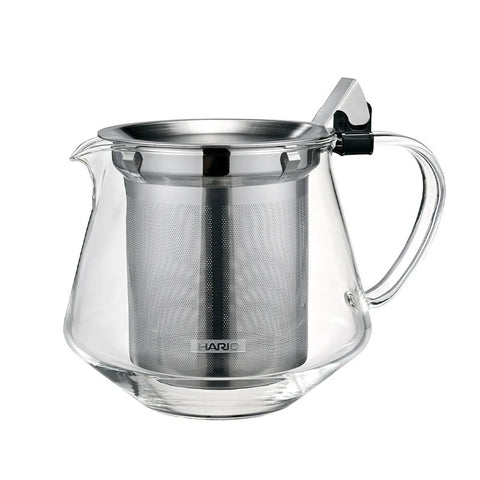 【HARIO】CLEAR BREW 單手沖泡茶壺 600ml 耐熱玻璃 不鏽鋼濾網 單手倒茶 TPF-60-HSV