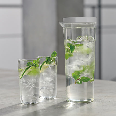 【HARIO】JUSIO Tritan 樹脂王冷水壺 1100ml 橫放可用 耐熱 日本製 FPJ-11-SG/FPJ-11-W