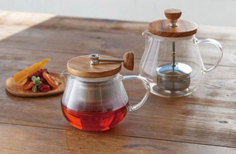 【HARIO】橄欖木濾壓茶壺 450ml(TEO-45-OV)/700ml(TEO-70-OV)