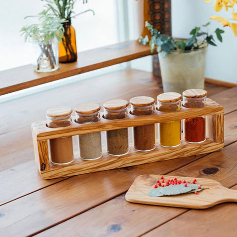 【HARIO】橄欖木調味料保存瓶 6件套 90ml(SPS-6-OV)