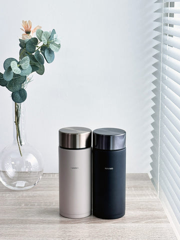 【HARIO】史迪克輕巧隨身瓶 350ml(霧黑/玫瑰金)