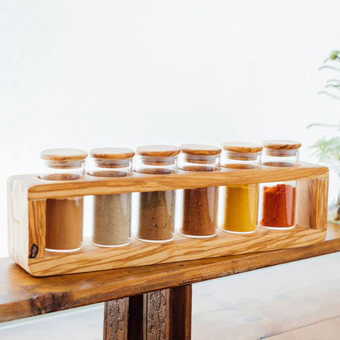 【HARIO】橄欖木調味料保存瓶 6件套 90ml(SPS-6-OV)