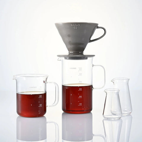 【HARIO】V60石墨灰手沖咖啡套組 600ml 濾杯＋咖啡壺＋濾紙＋量匙 入門組 BVD-3012-GR