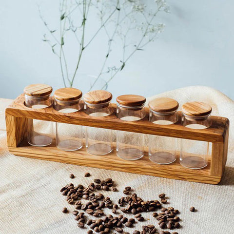 【HARIO】橄欖木調味料保存瓶 6件套 90ml(SPS-6-OV)