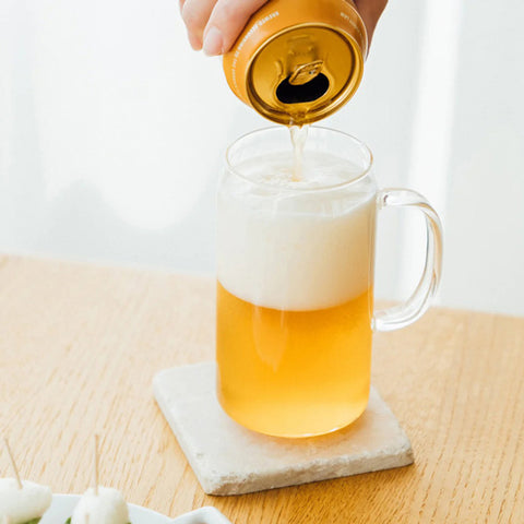 【HARIO】啤酒罐玻璃杯 450ml 透明玻璃杯 啤酒杯 氣泡飲杯 冰飲杯 居家露營 HGK-450-M