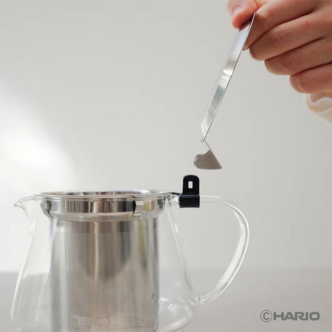 【HARIO】CLEAR BREW 單手沖泡茶壺 600ml 耐熱玻璃 不鏽鋼濾網 單手倒茶 TPF-60-HSV