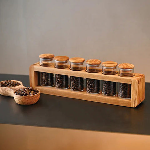 【HARIO】橄欖木調味料保存瓶 6件套 90ml(SPS-6-OV)