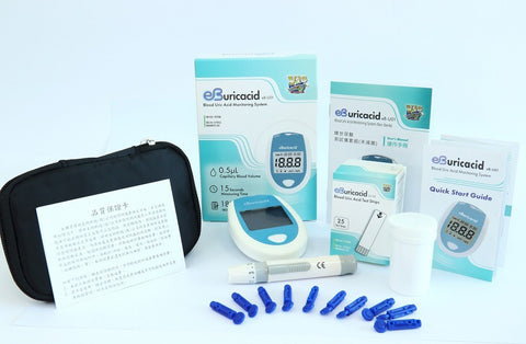 【醫必 eBmonitor】暐世EBURICACID尿酸測試儀套組 附試紙25片+採血針25支