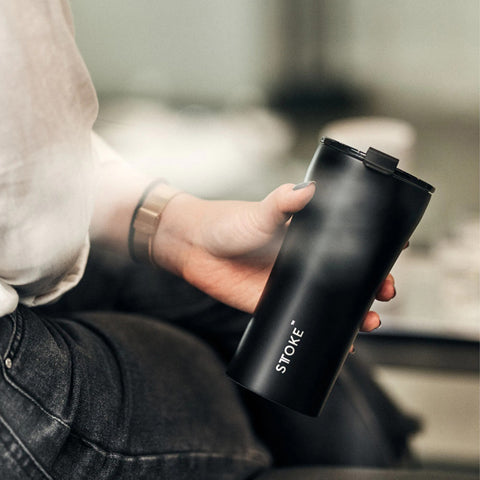 【STTOKE】精品陶瓷保溫杯 無盡黑 全黑限定款 460ml 16oz 陶瓷內膽 隨行杯