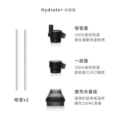 【STTOKE】Hydrate+ 擴充杯蓋組 150ml 8/12/16oz專用 吸管杯蓋