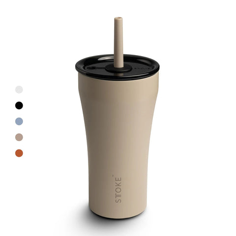 【STTOKE】精品陶瓷保溫杯 防漏吸管 580ml 20oz 陶瓷內膽 隨行杯