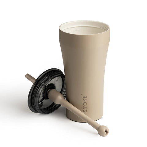 【STTOKE】精品陶瓷保溫杯 防漏吸管 580ml 20oz 陶瓷內膽 隨行杯