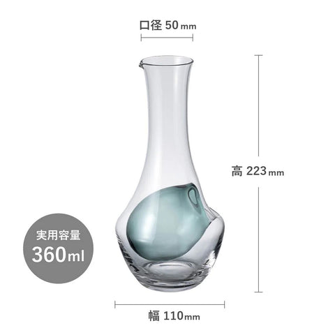 【HARIO】手工森韻清酒冷酒瓶 360ml(綠色 CKF-2T-G/灰色 CKF-2T-GR)