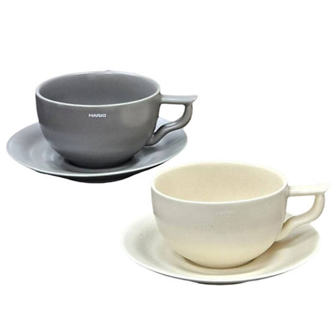 【HARIO】輕薄拿鐵杯盤組 250ml 咖啡杯 台灣製 LBCS-250-GR LBCS-250-VI
