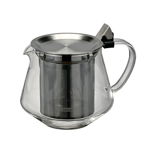 【HARIO】CLEAR BREW 單手沖泡茶壺 600ml 耐熱玻璃 不鏽鋼濾網 單手倒茶 TPF-60-HSV