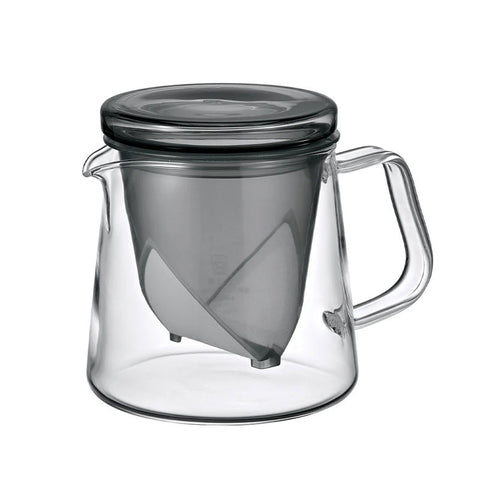 【HARIO】V型急須便利茶壺 450ml 透明 透黑 耐熱玻璃 茶壺 濾茶壺 TPV-45-T TPV-45-TB