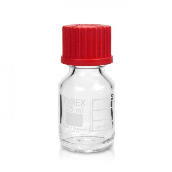 【PYREX】GL45血清瓶紅蓋 寬口/ 廣口玻璃水瓶/環保水瓶 - 德記生活