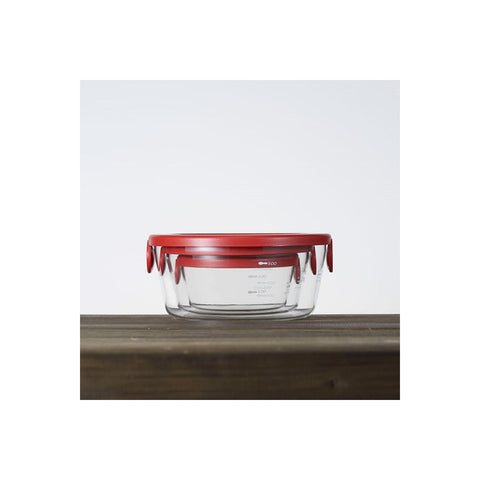 【HARIO】圓形玻璃保鮮盒3件組